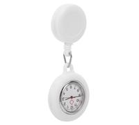 NUOBESTY Einziehbare Taschenuhr mit Clip Quarzuhr für Krankenschwestern mit Abnehmbarem Deckel Weiße Einfache Krankenschwesteruhr für Pflege und Klinik