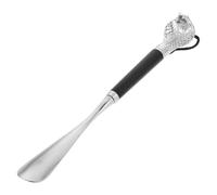 NUOBESTY Langer Schwarzer Metall Schuhlöffel mit Schlangenkopf 32cm Extra lang Zinklegierung und Holzgriff Praktische Anziehhilfe für Senioren und Damen
