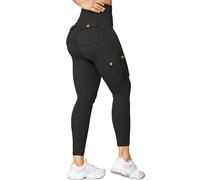 Nuofengkudu Damen Booty Scrunch Butt Leggings Push up Cargo Tasche High Waist Blickdicht Bequeme Sportleggins