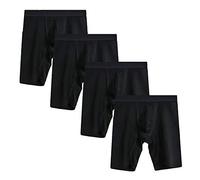Nuofengkudu Herren 4 Pack Nahtlose Übergrößen Boxershorts Lange Bein Unterhose Elastisch Baumwolle Unterwäsche Hipster Retroshorts Atmungsaktiv Sport Alltag(Schwarz,3XL)