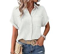 Nuoke Befristetes Angebot Heute,Sommer Tops, Damen Tshirt lang, Summer Tops, musselin Bluse Damen, weiße leinenbluse, blusen große größen, italienische Mode, Crinkle blusen, bunshirt