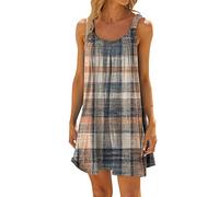 Nuoke Damen Kleider Sommer,Strandkleider Damen Sommer Kurz Sommerkleid Bikini Cover Up Strandkleid Strand Kleider Casual Ärmellos Minikleid