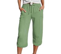 Nuoke Deals of The Day, Strand Hose Damen, Damen Business Hose, Damenhosen kurzgrößen Stretch, Wide-Leg Pants, sommé for Women, Culotte blau, leinen Schlupfhose, damensommerhosen