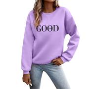 Nuoke Hoodie Damen Oversize Pullover Damen Hoodie Gedruckt Pullover Sweatshirt Langarmed Crew Kragen Hoodies Winter Herbst Kleider Sport Casual Top Street Hemd Ohne Kapuze Kleidung
