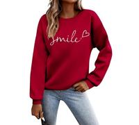Nuoke Pullover Damen Hoodie Gedruckt Pullover Sweatshirt Langarmed Crew Kragen Hoodies Winter Herbst Kleider Sport Casual Top Street Hemd Ohne Kapuze Kleidung