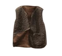 Nuoke Teddy Fleece Weste Damen Ärmellos Fleecejacke Locker Komfortabel Winter Warm Teddyweste Outdoor Winterjacke Plüschweste Damen Übergangsjacke Kurz VAusschnitt Teddyfleece Jacke