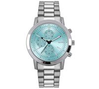 NUOVO Herren 44mm Simulieren Chronograph Quarzuhr mit Edelstahlarmband Modische wasserdichte Minimalistische Herrenuhr Flamingo Blaues Zifferblatt