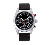 NUOVO Herrenuhr Herren Chronograph mit schwarzem Lederarmband Silbernes GEH?use Klassische Herrenuhr Wasserdicht Analoguhr Kalender Casual Business Uhr Elegantes Geschenk f¨¹r M?nner