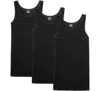 NUOZA Unterhemd Herren Tank Top 3er Pack Feinripp Muskelshirts Baumwolle alle Größen und Farben-Schwarz,3XL