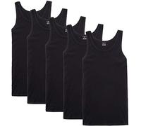 NUOZA Unterhemd Herren Tank Top 5er Pack Feinripp Muskelshirts Baumwolle alle Größen und Farben-Schwarz,XXL