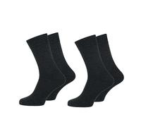 NUR DIE Herren Socken Baumwolle Business 2er Pack - anthrazitmelange - Größe 43-46