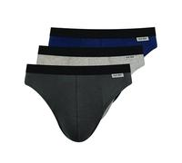 Nur Der 3er Pack Slip Cotton Stretch atmungsaktive Baumwolle Bewegungsfreiheit Männer Unterhosen Herren, Navy/Graumelange, M