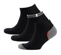 Nur Der 3er Pack Sneaker Sport aus atmungsaktiver Baumwolle kurze Sportsocken mit gepolsterter Sohle Herren, schwarz, 43-46