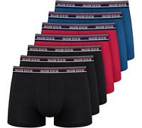 Nur Der 7er Pack Boxer Powerful Baumwolle Enge Boxershorts Retro-Bund Unterhosen Herren, blau/rot/schwarz, M