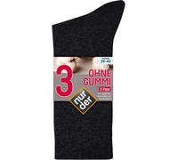 NUR DER Socken Ohne Gummi 3er Pack - schwarz Größe 39-42 3 St Strümpfe