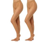 Nur Die 2er Pack Fit in Form 40 DEN starke Stützwirkung semi-blickdichte Fein-Strumpfhose seidig mattee Optik entlastet die BeineKomfortbund Damen