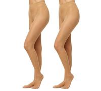 Nur Die 2er Pack Fit in Form 40 DEN starke Stützwirkung semi-blickdichte Fein-Strumpfhose seidig mattee Optik entlastet die BeineKomfortbund Damen