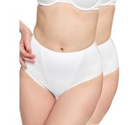 Nur Die 2er Pack Formslip Cotton aus Baumwolle mit Shaping-Effekt Taillenslip Highwaist Unterwäsche Unterhosen Stetch Damen, weiß, S