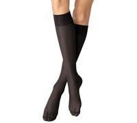 Nur Die 2er Pack Knie 20 DEN transparente Nylon Fein-Kniestrümpfe matt breiter Komfortbund Damen