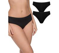 NUR DIE Damen Mini Slip - 2er Pack - schwarz - 36-38