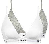 NUR DIE Soft-BH 2-Pack Sportiv - graumelange/weiß - Größe 44-46