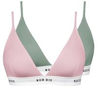 NUR DIE Soft-BH 2-Pack Sportiv - khaki/rose - Größe 36-38