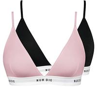NUR DIE Soft-BH 2-Pack Sportiv - schwarz/rose - Größe 40-42
