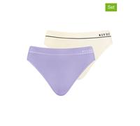 NUR DIE Damen Retro Slip - 2er Pack - offwhite/flieder - Größe 48-50