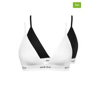 NUR DIE Soft-BH 2-Pack Sportiv - schwarz/weiß - Größe 40-42