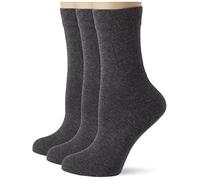 Nur Die Damen ohne Gummi 3er Pack Socken, Blickdicht, Grau (Graumelange 346), 35-38