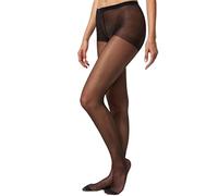 Nur Die 3er Pack Seidenfein 15 DEN Fein-Strumpfhose seidig glänzende Optik Komfortbund reißfest transparent Damen, schwarz, M