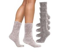 Nur Die 3er Pack Supersoft Socke weiche flauschige Kuschelsocken aus supersoftem Spezialgarn mit dezentem Glanz bequemer Bund Damen