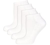 NUR DIE Unisex Sneakersocken Frotteesohle 4er Pack - weiß - Größe 43-46