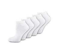 Nur Die 5er Pack Sneaker Socken Classic aus atmungsaktiver Baumwolle bequemer rutschfester Bund Damen, weiß, 35-38
