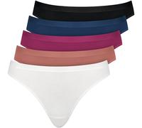 Nur Die 5er Pack String Tanga Mehrfarbig aus Baumwolle Stretch Unterwäsche Unterhosen Basic Mehrpack Damen