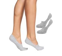 NUR DIE Damen Füßlinge Bambus¹ 2er Pack - hellgraumelange - Größe 39-42