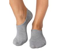 Nur Die Bambus Sneaker Füssling besonders weich unsichtbare kurze Socken rutschfest Silikon an der Ferse Damen, hellgraumel., 39-42