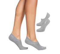NUR DIE Bambus Sneaker Füsslinge 2er Pack weich kaum sichtbar Bambussocken | Socke Sneakersocken atmungsaktiv unsichtbar verrutschen nicht rutschfest Viskose aus Bambus-Zellstoff Silikon an Ferse Damen