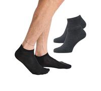 NUR DIE Herren Sneaker Socken Bambus¹ 2er Pack- anthrazitmelange - Größe 43-46