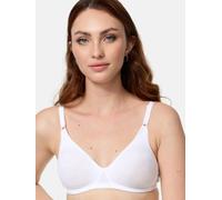 NUR DIE Damen BH ohne Bügel aus Baumwolle - weiß - 95 C