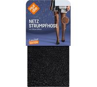 NUR DIE Damen Feinstrumpfhose Glitzer Netzstrumpfhose schwarz/silber - Größe 42-44