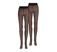 NUR DIE Damen Feinstrumpfhose Warm & Transparent Innenplüsch Prints 2-Pack diamonds Größe 38-40