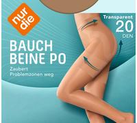 Nur Die Bauch-Beine-Po 20 DEN Shaping-Strumpfhose formt Bauch, Oberschenkel & Po transparente matte Feinstrumpfhose breiter Komfortbund Damen, mandel, S