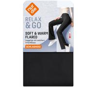 NUR DIE Damen Flared Thermo Leggings - Relax & Go - schwarz - Größe 36-38