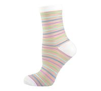 Nur Die Damen Freizeitsocken 1-Pack Trendsöckchen Söckchen Füßlinge Transparent modernes Design angenehme Passform - blau/mint Ringel - Größe 39-42