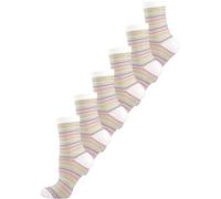 Nur Die Damen Freizeitsocken 6-Pack Trendsöckchen Söckchen Füßlinge Transparent modernes Design angenehme Passform - blau/mint Ringel - Größe 39-42