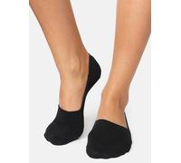 NUR DIE Damen Füsslinge aus Baumwolle 2er Pack - schwarz - Größe 35-38