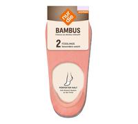 NUR DIE Damen Füßlinge Bambus¹ 2er Pack - grau-rosa - Größe 35-38