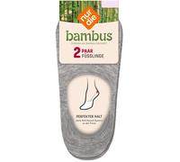 NUR DIE Damen Füßlinge Bambus¹ 2er Pack - hellgraumelange - Größe 39-42