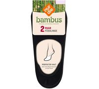 NUR DIE Damen Füßlinge Bambus¹ 2er Pack - schwarz - Größe 35-38
